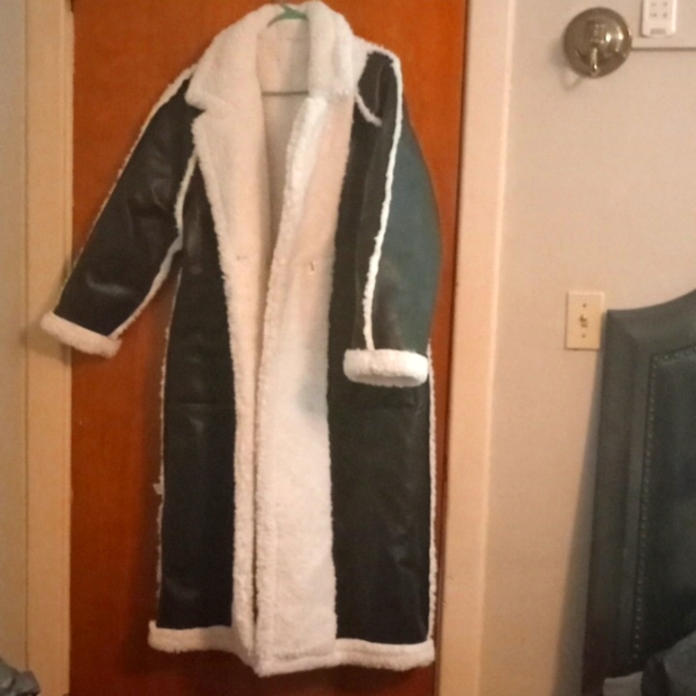 Black and white coat reversible